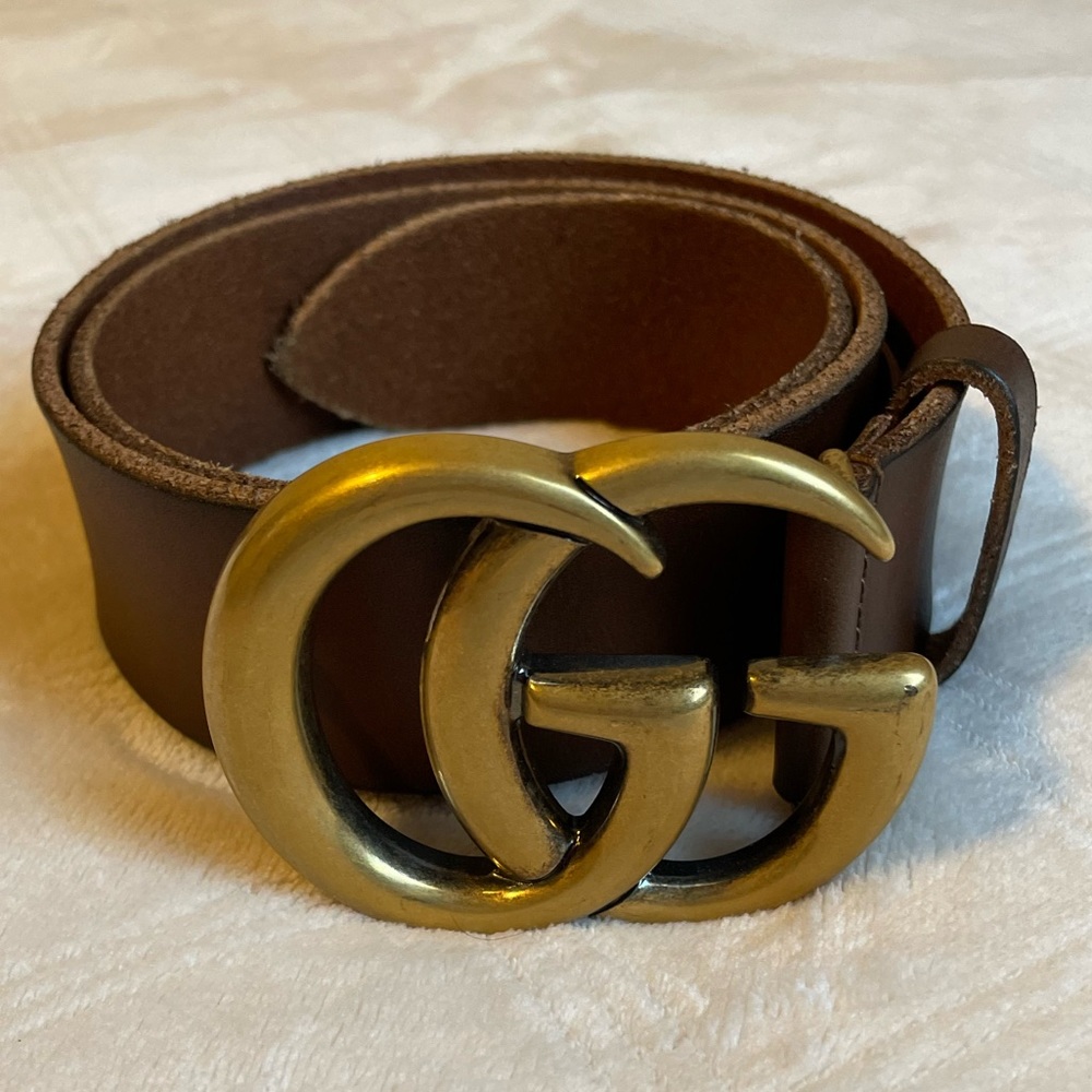 Gucci Leather Belt Double G Buckle
